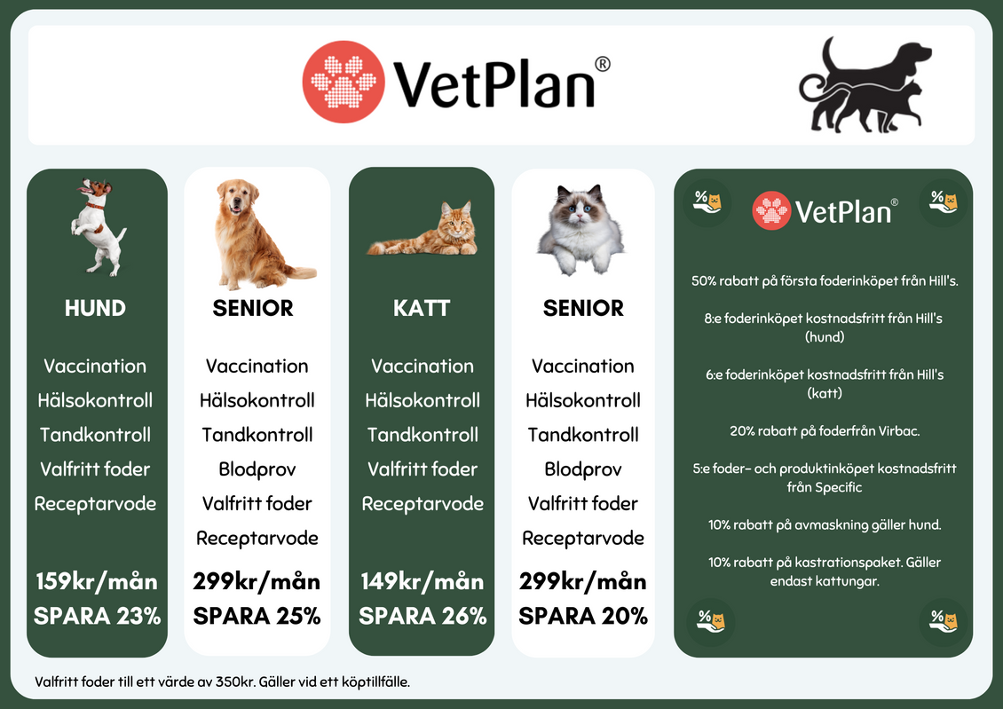 VetPlan - ett friskbårdsabonnemang för hund och katt